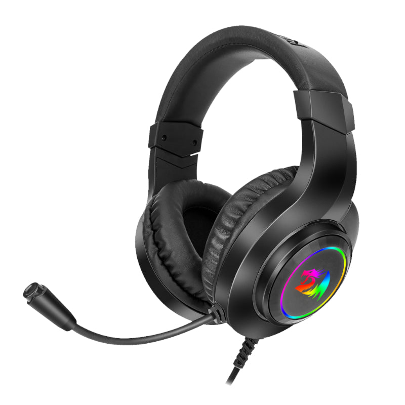 REDRAGON Over-Ear HYLAS Aux (Mic and Headset)|USB (Power Only) RGB Gaming Headset - Black - Stellar Technologies