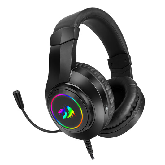 REDRAGON Over-Ear HYLAS Aux (Mic and Headset)|USB (Power Only) RGB Gaming Headset - Black - Stellar Technologies