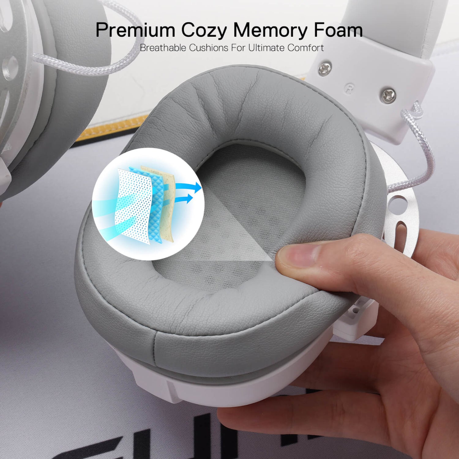 REDRAGON Over-Ear AURORA Gaming Headset - White - Stellar Technologies
