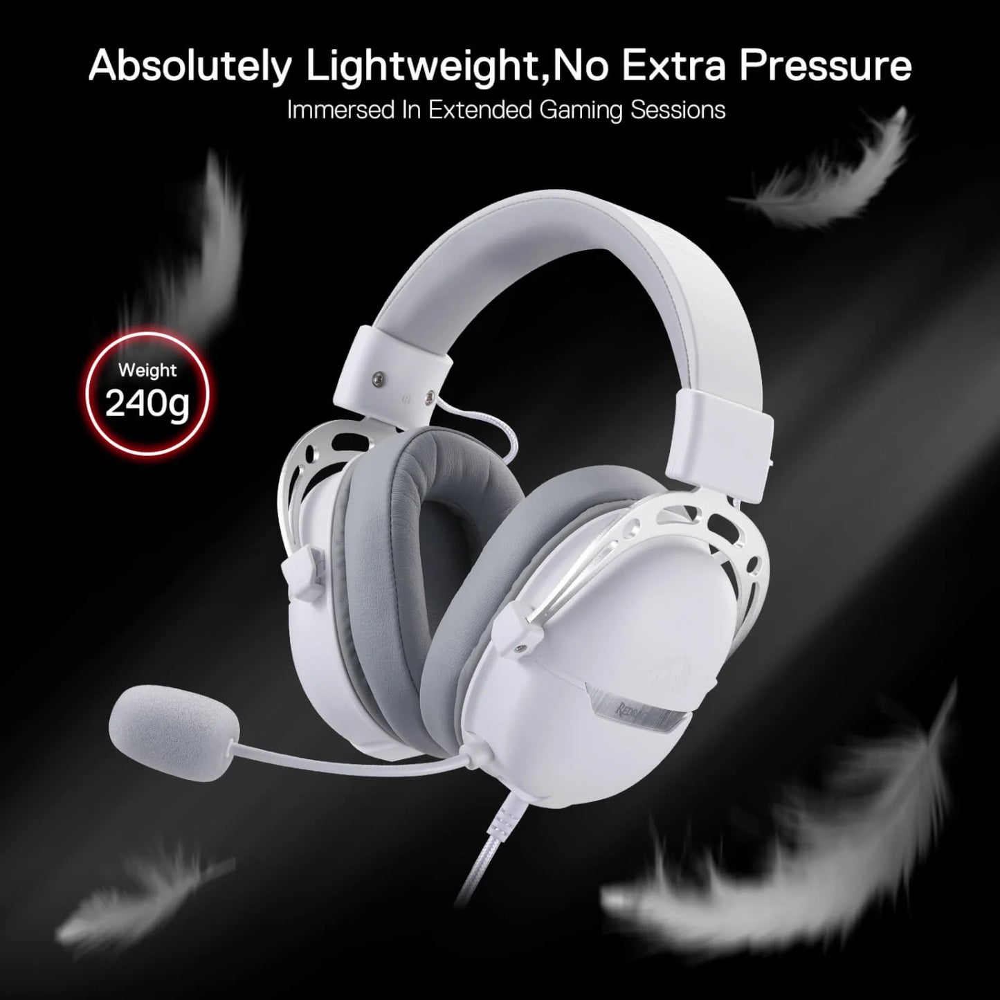 REDRAGON Over-Ear AURORA Gaming Headset - White - Stellar Technologies
