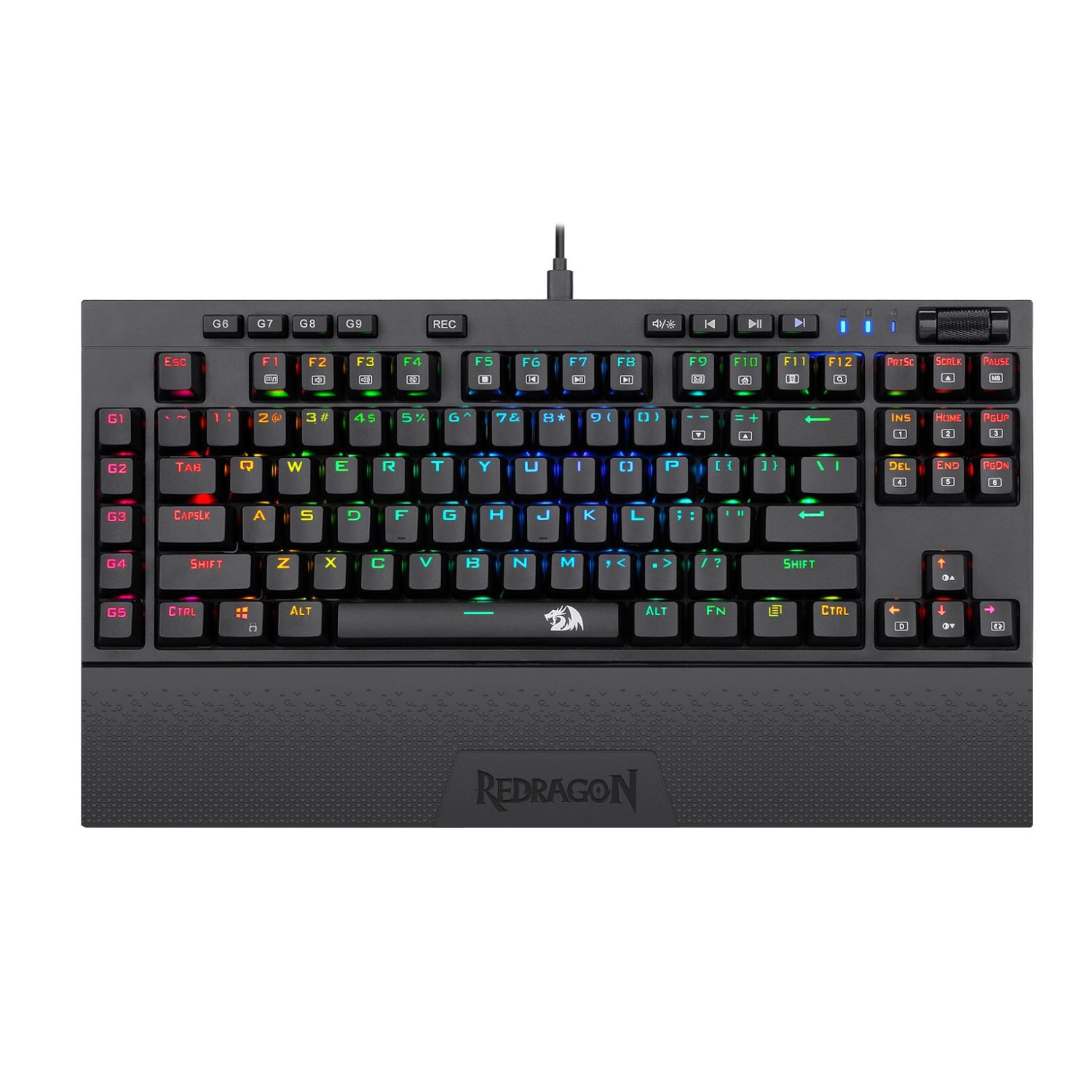 Redragon K588 RGB Pro BROADSWORD TKL Mechanical Wired Gaming Keyboard - Black - Stellar Technologies