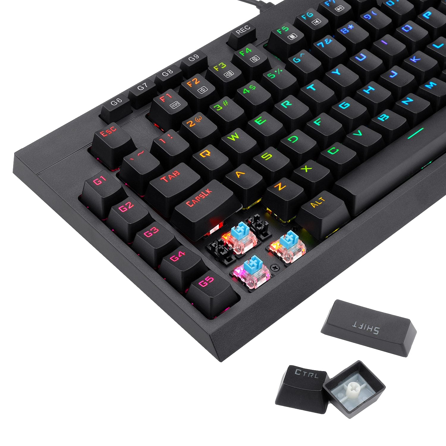 Redragon K588 RGB Pro BROADSWORD TKL Mechanical Wired Gaming Keyboard - Black - Stellar Technologies