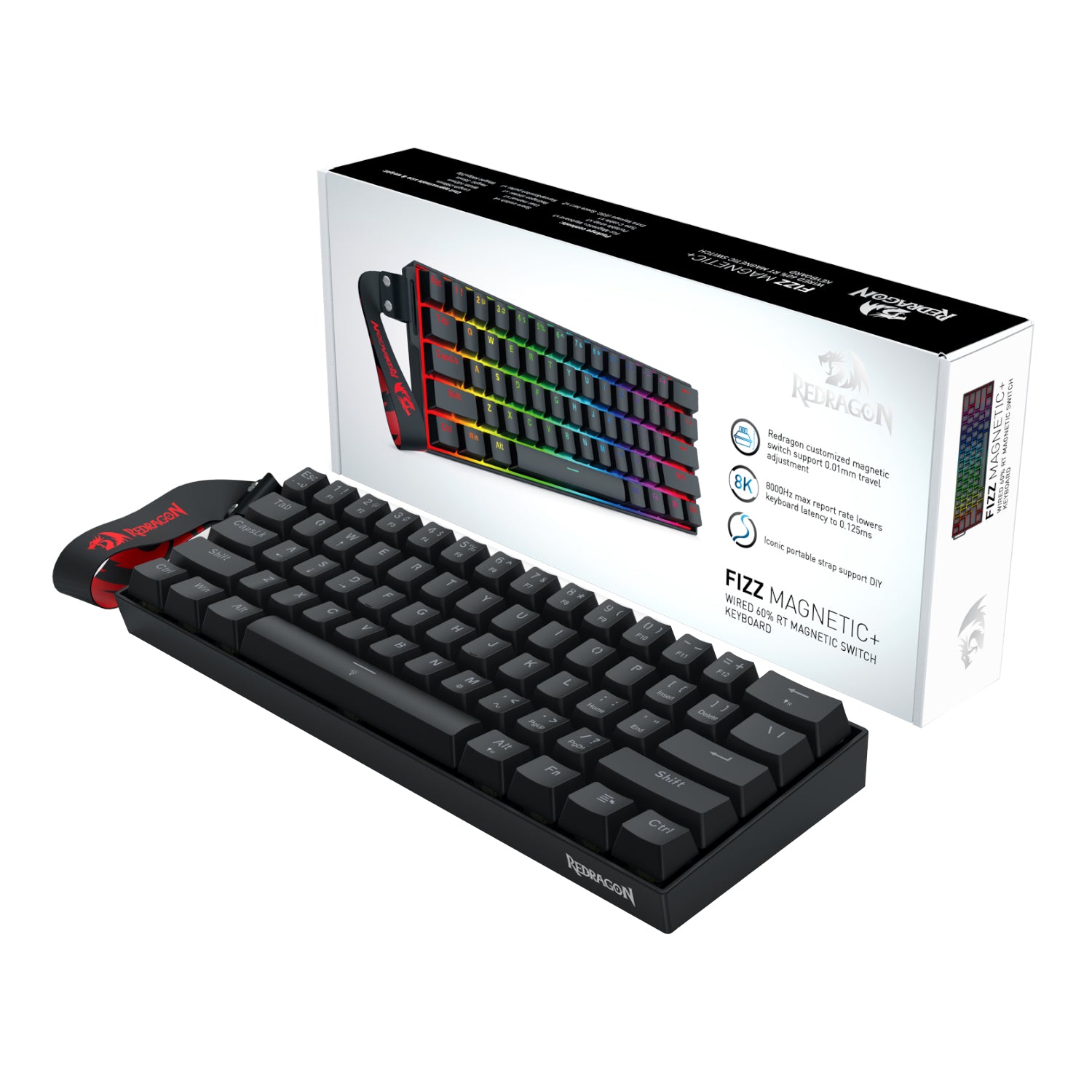 Redragon FIZZ Magnetic Plus 60% RGB Gaming Keyboard - Black - Stellar Technologies