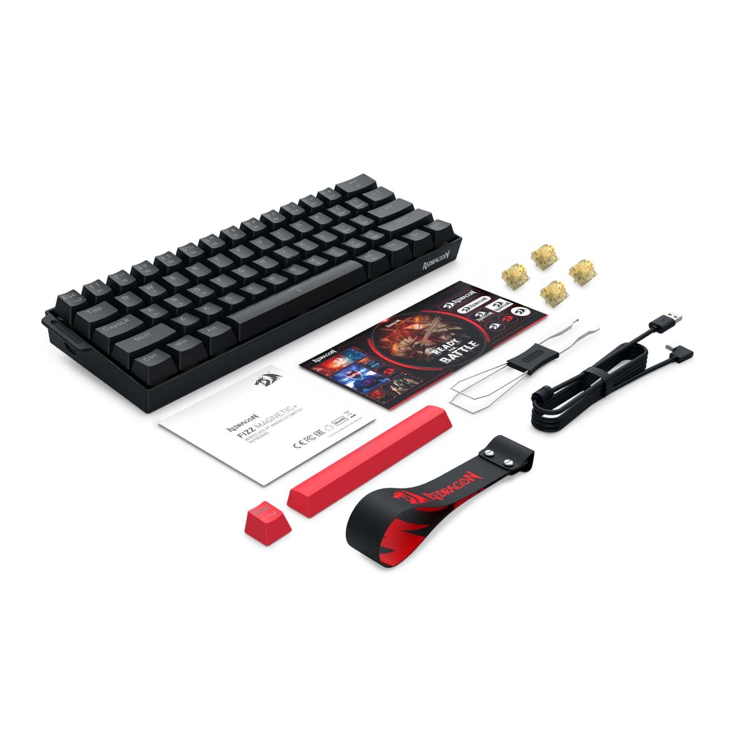 Redragon FIZZ Magnetic Plus 60% RGB Gaming Keyboard - Black - Stellar Technologies