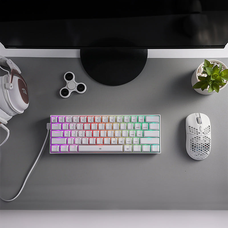 REDRAGON DRAGONBORN Wired Mechanical Keyboard RGB 67Key Design - White - Stellar Technologies