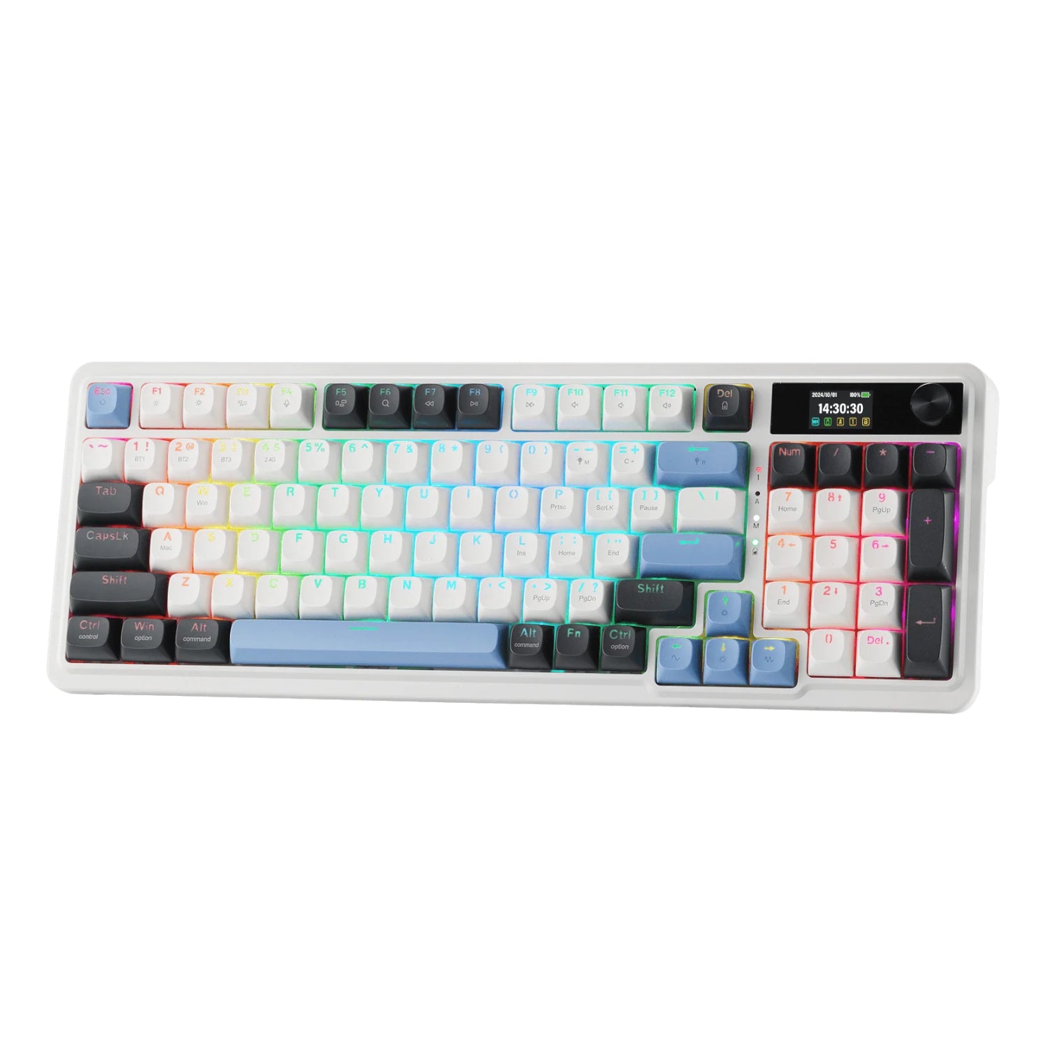 Redragon K719WGB GALATIN RGB PRO Full sized Wireless Gaming Keyboard - White - Stellar Technologies
