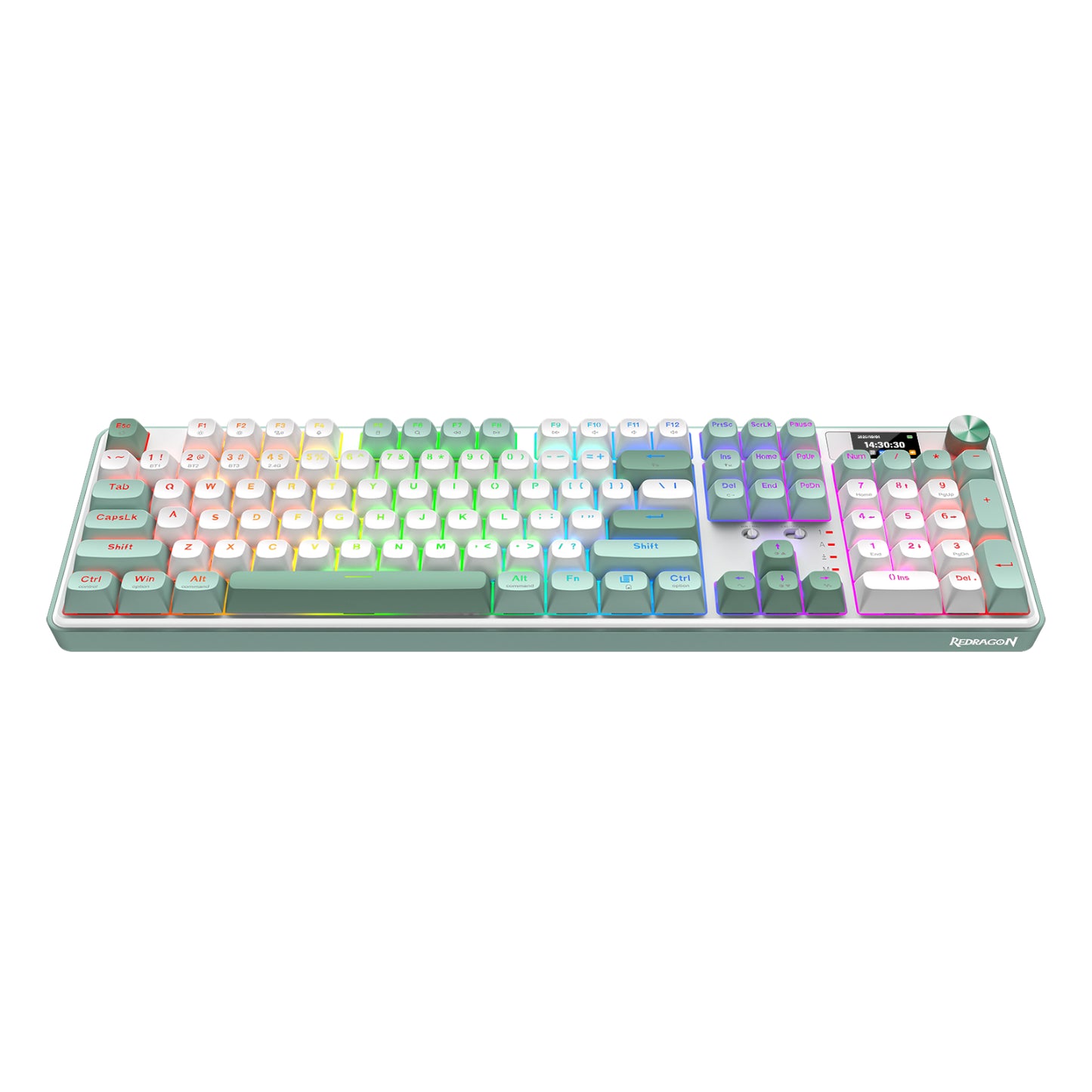 Redragon WYVERN K761 Pro Full-size RGB Wireless Mechanical Gaming Keyboard - White/Green - Stellar Technologies