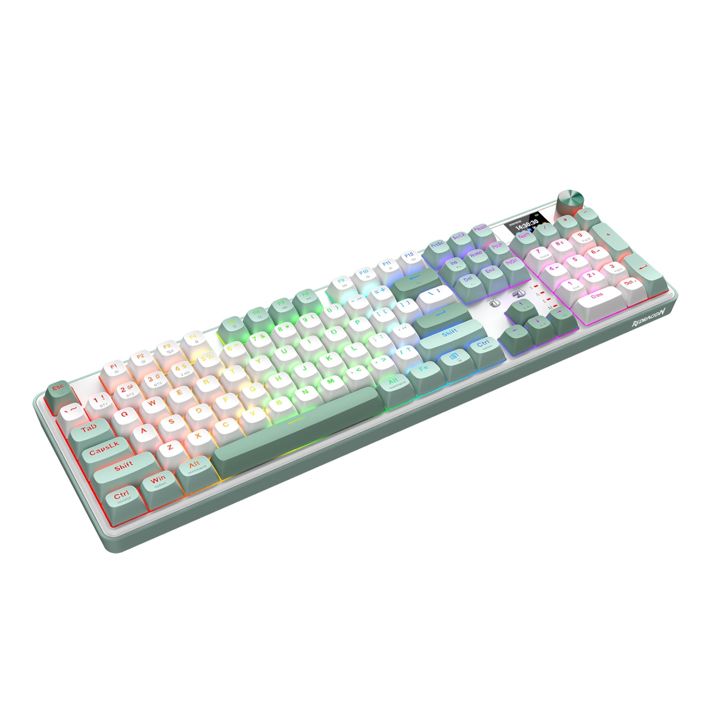 Redragon WYVERN K761 Pro Full-size RGB Wireless Mechanical Gaming Keyboard - White/Green - Stellar Technologies