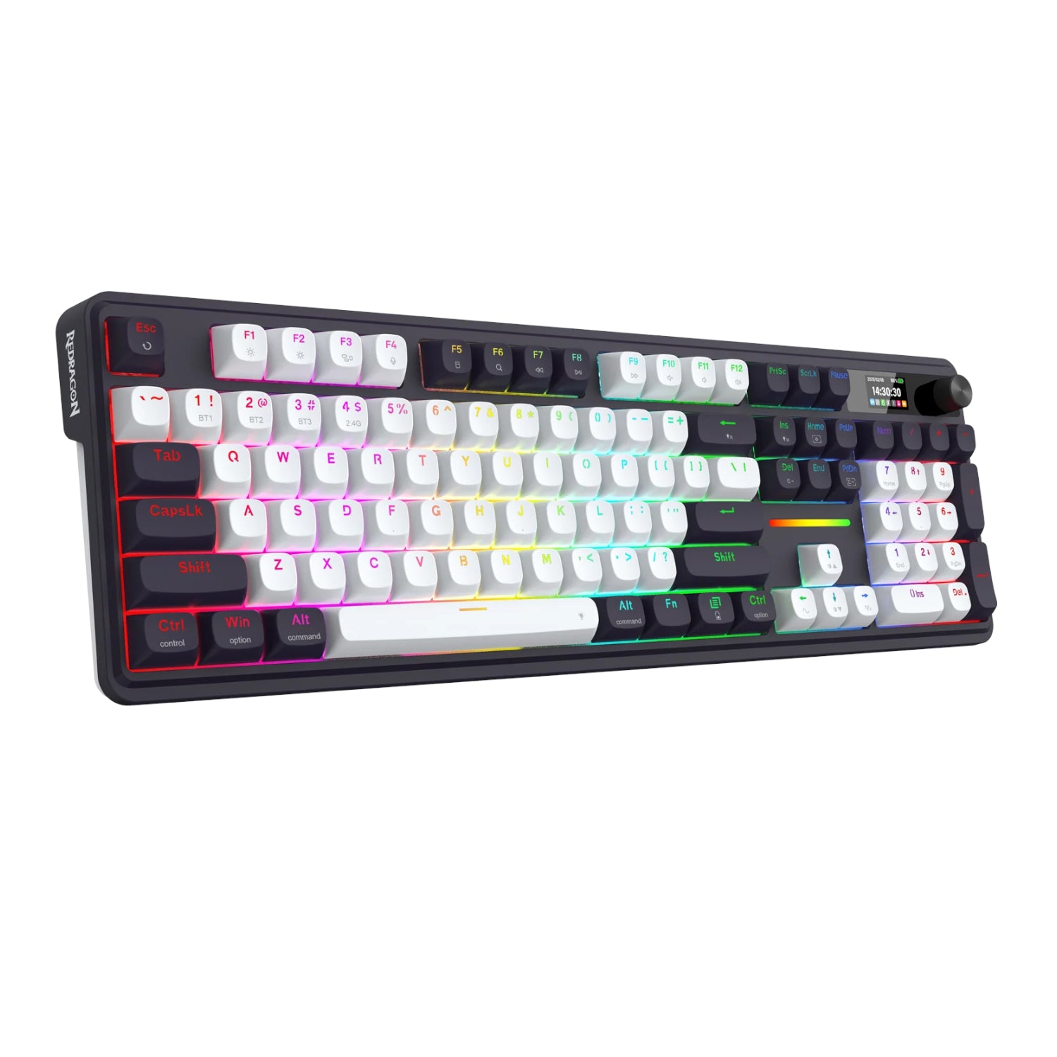 Redragon K762WB-RGB-PRO LCD Full-size Gasket Mechanical Keyboard - Black - Stellar Technologies
