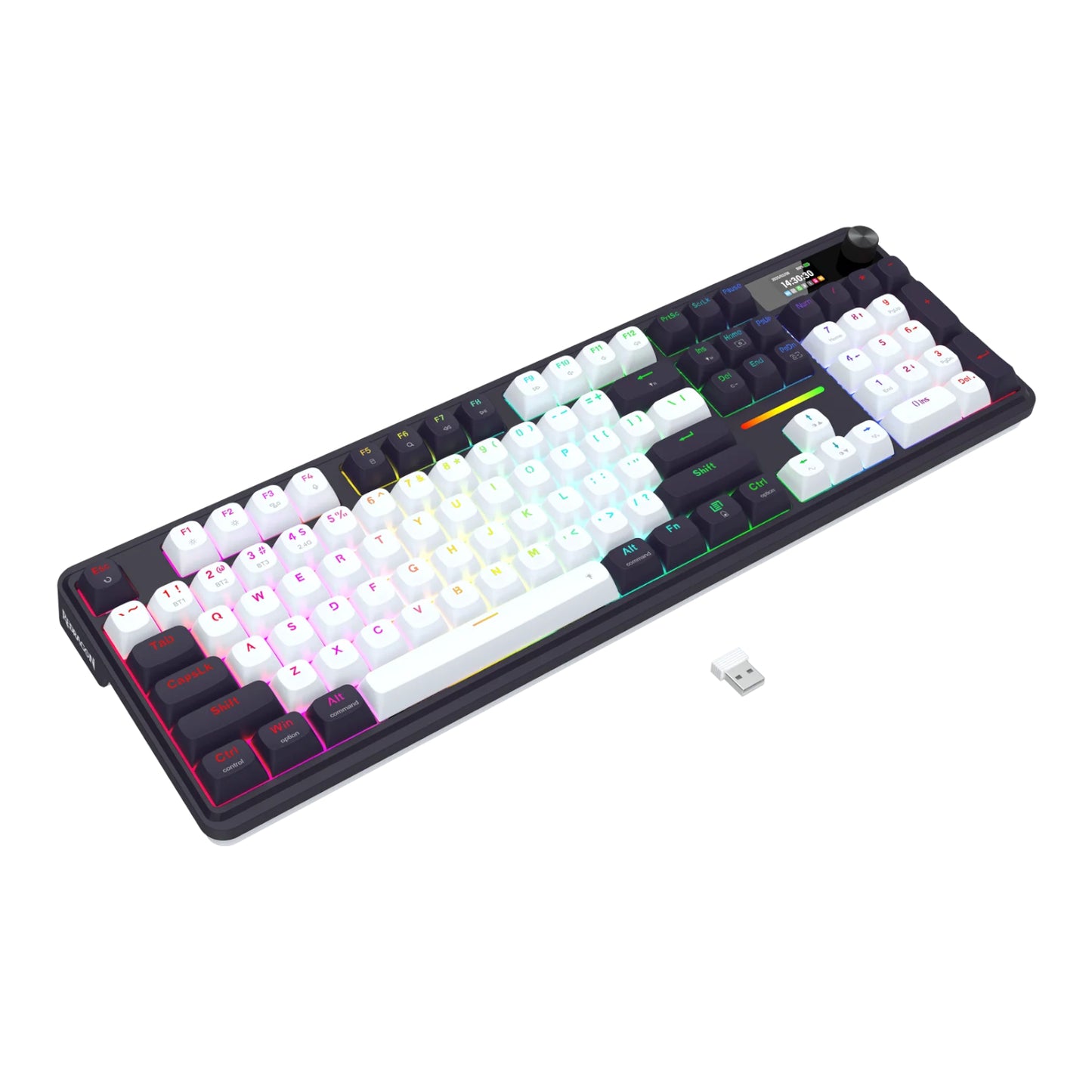 Redragon K762WB-RGB-PRO LCD Full-size Gasket Mechanical Keyboard - Black - Stellar Technologies