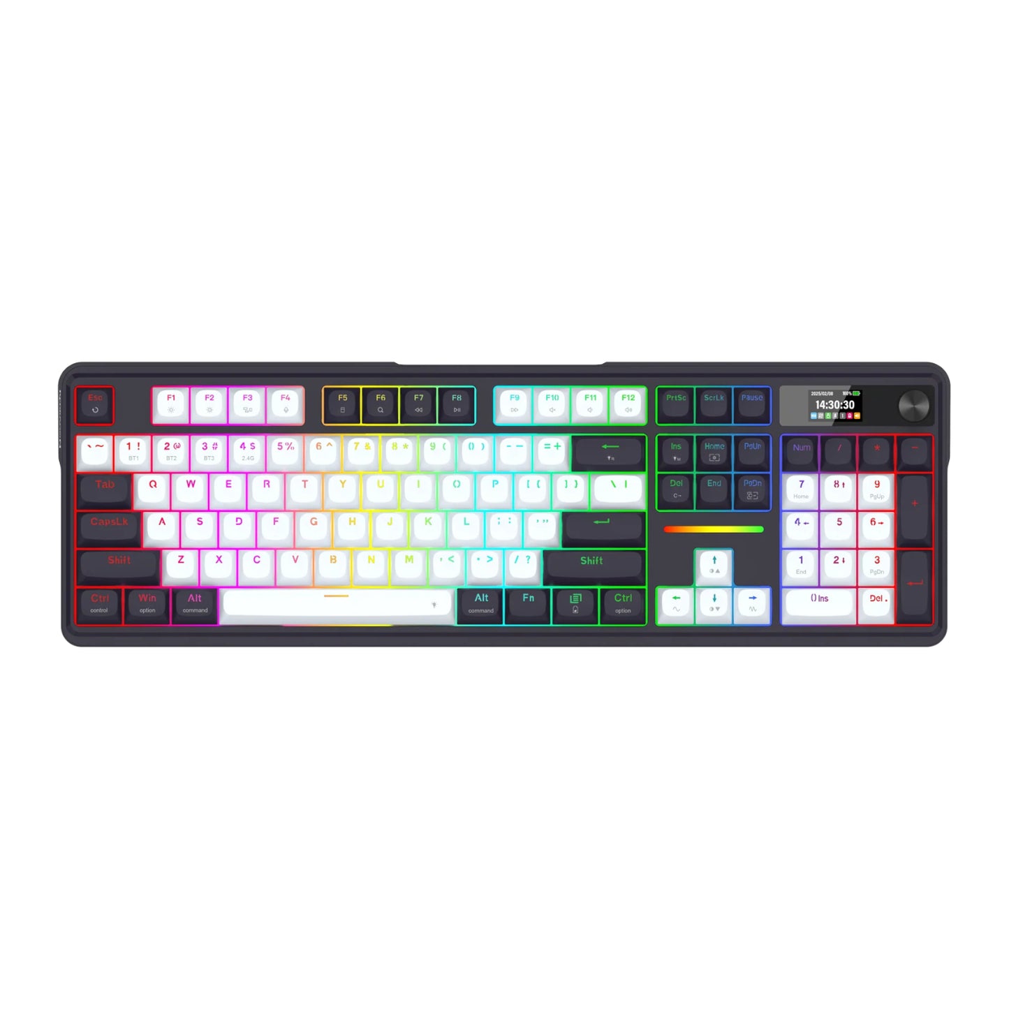 Redragon K762WB-RGB-PRO LCD Full-size Gasket Mechanical Keyboard - Black - Stellar Technologies