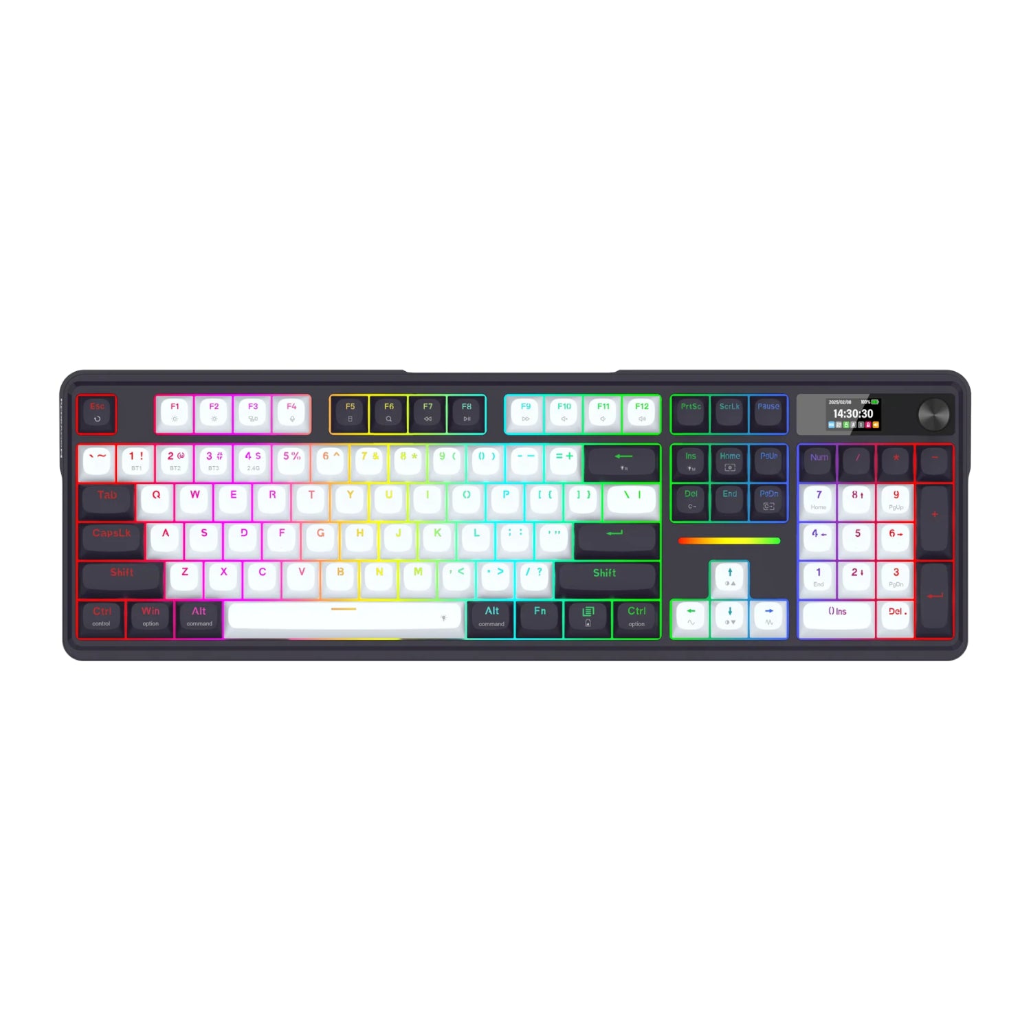 Redragon K762WB-RGB-PRO LCD Full-size Gasket Mechanical Keyboard - Black - Stellar Technologies