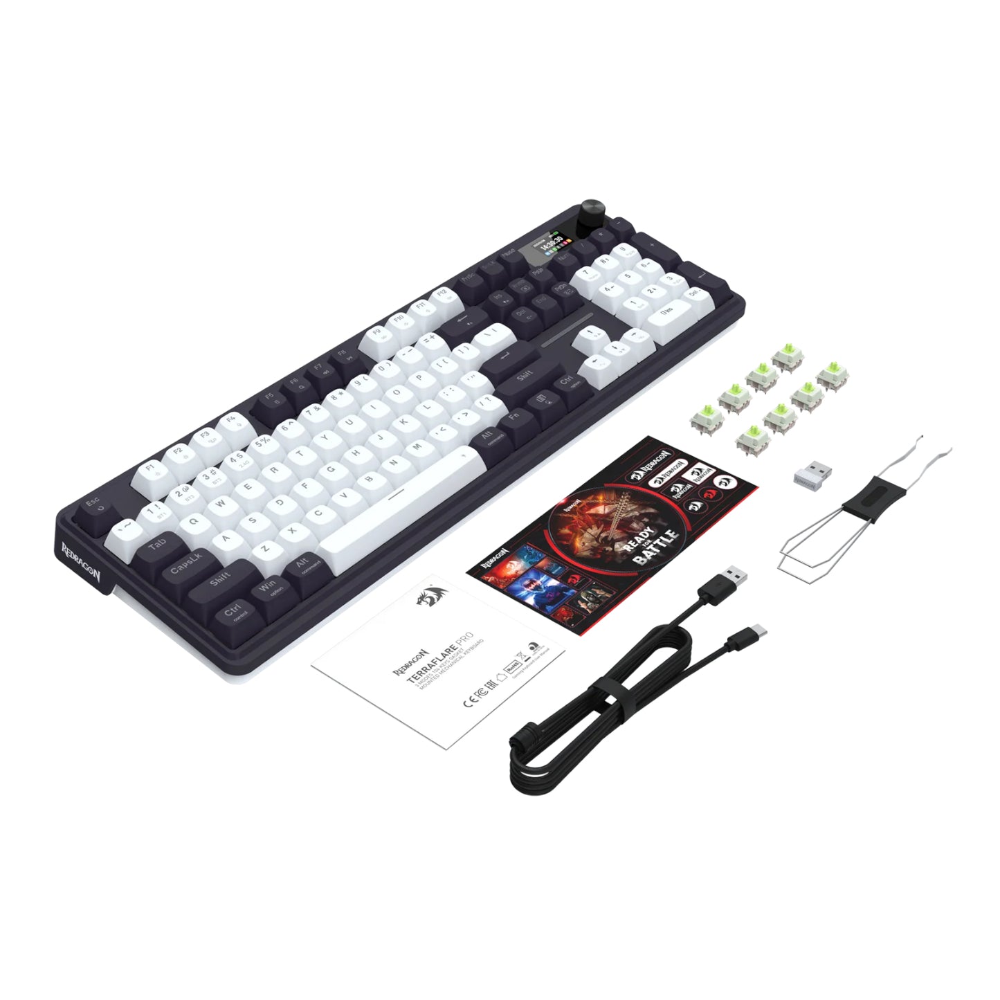 Redragon K762WB-RGB-PRO LCD Full-size Gasket Mechanical Keyboard - Black - Stellar Technologies