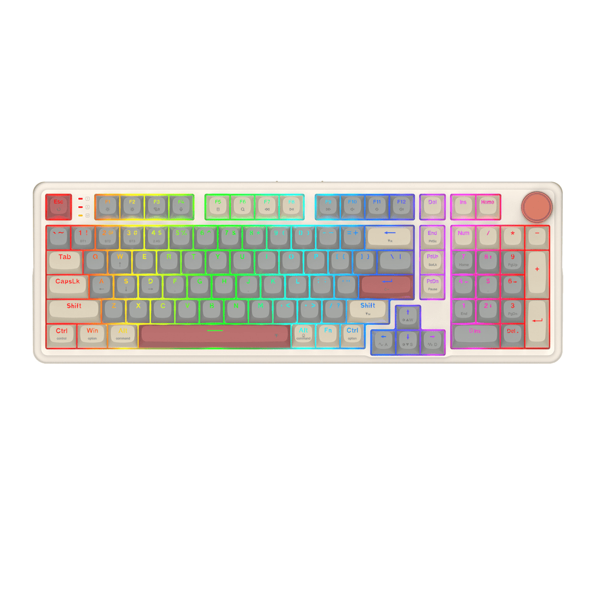 Redragon EISA 100 Retro RGB Wireless Mechanical Keyboard - Cream/Grey - Stellar Technologies