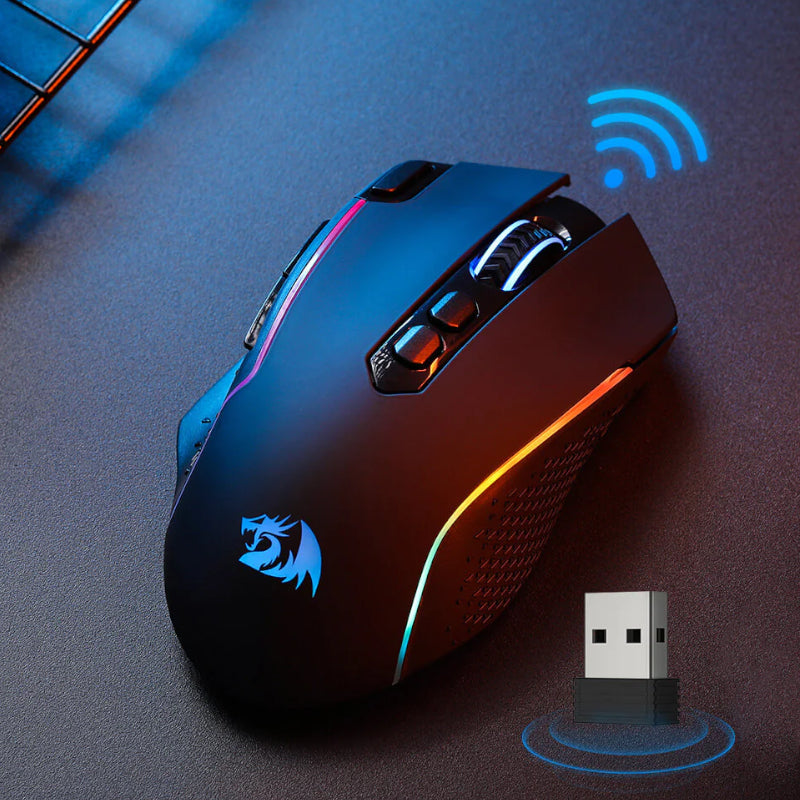 REDRAGON Taipan Pro 10000DPI RGB Wireless Gaming Mouse - Black - Stellar Technologies