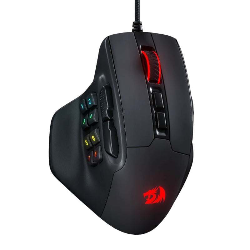 REDRAGON Aatrox 6200DP RGB MMO Gaming Mouse - Black - Stellar Technologies