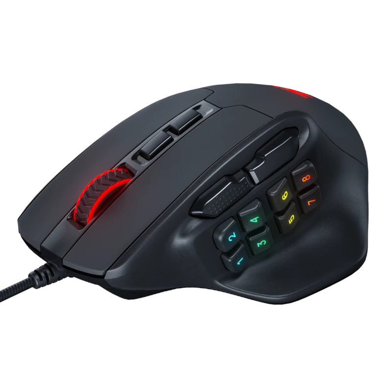 REDRAGON Aatrox 6200DP RGB MMO Gaming Mouse - Black - Stellar Technologies