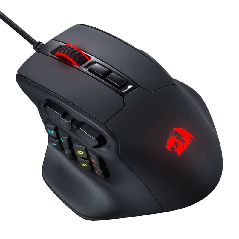 REDRAGON Aatrox 6200DP RGB MMO Gaming Mouse - Black - Stellar Technologies