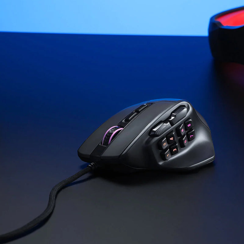 REDRAGON Aatrox 6200DP RGB MMO Gaming Mouse - Black - Stellar Technologies