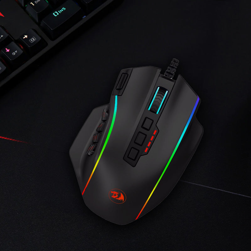 REDRAGON PERDICTION 4 12400DPI RGB MMO Ergo Gaming Mouse - Black - Stellar Technologies
