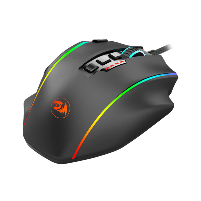 REDRAGON PERDICTION 4 12400DPI RGB MMO Ergo Gaming Mouse - Black - Stellar Technologies