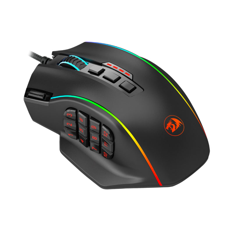 REDRAGON PERDICTION 4 12400DPI RGB MMO Ergo Gaming Mouse - Black - Stellar Technologies