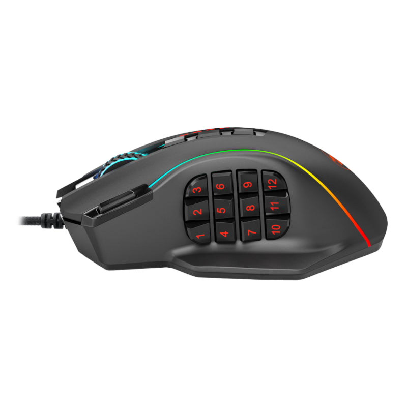 REDRAGON PERDICTION 4 12400DPI RGB MMO Ergo Gaming Mouse - Black - Stellar Technologies