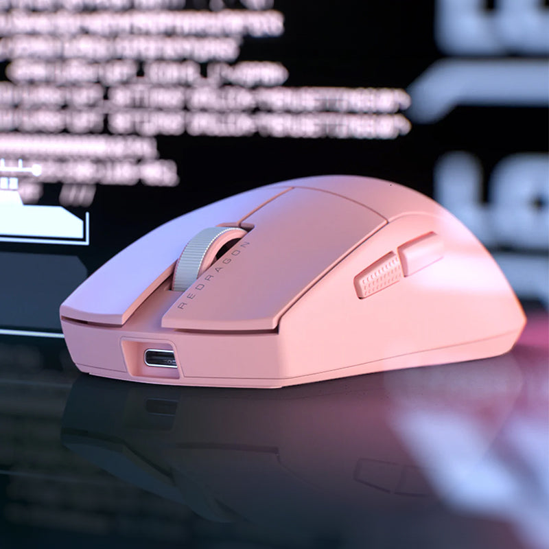 REDRAGON M916 PRO 1K 3-Mode Wireless Gaming Mouse - Pink - Stellar Technologies