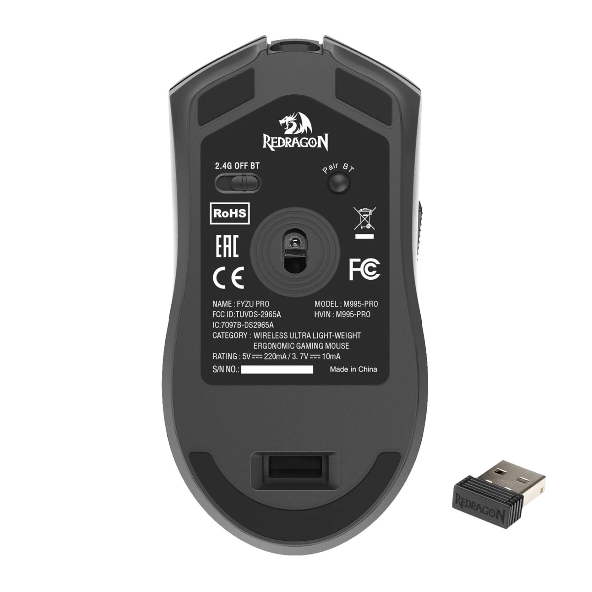 Redragon FYZU M995 PRO Wireless Gaming Mouse - Black - Stellar Technologies