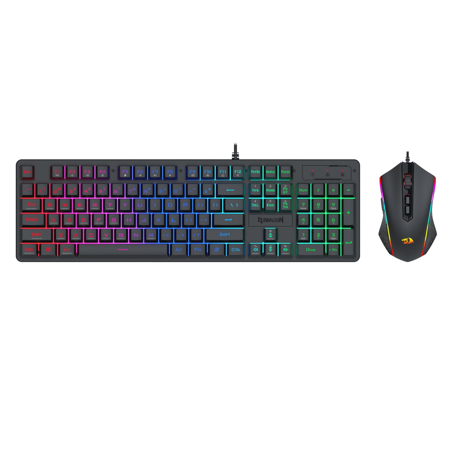 Redragon S107 RGB Gaming Essentials Wired Gaming Keyboard + Mouse Bundle - Stellar Technologies