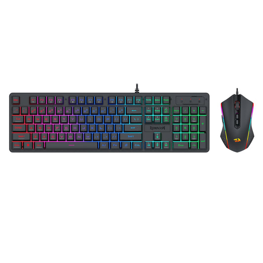 Redragon S107 RGB Gaming Essentials Wired Gaming Keyboard + Mouse Bundle - Stellar Technologies