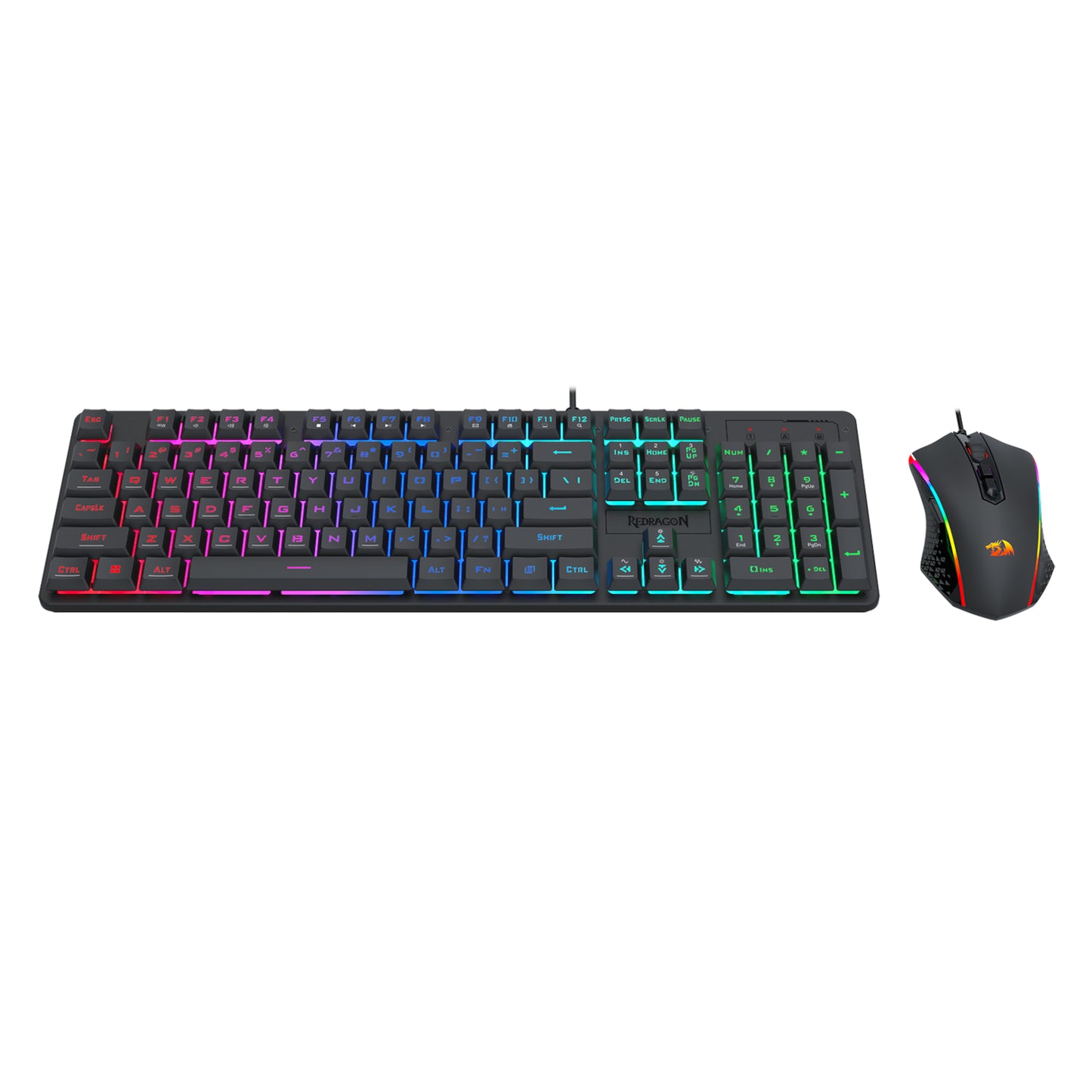 Redragon S107 RGB Gaming Essentials Wired Gaming Keyboard + Mouse Bundle - Stellar Technologies