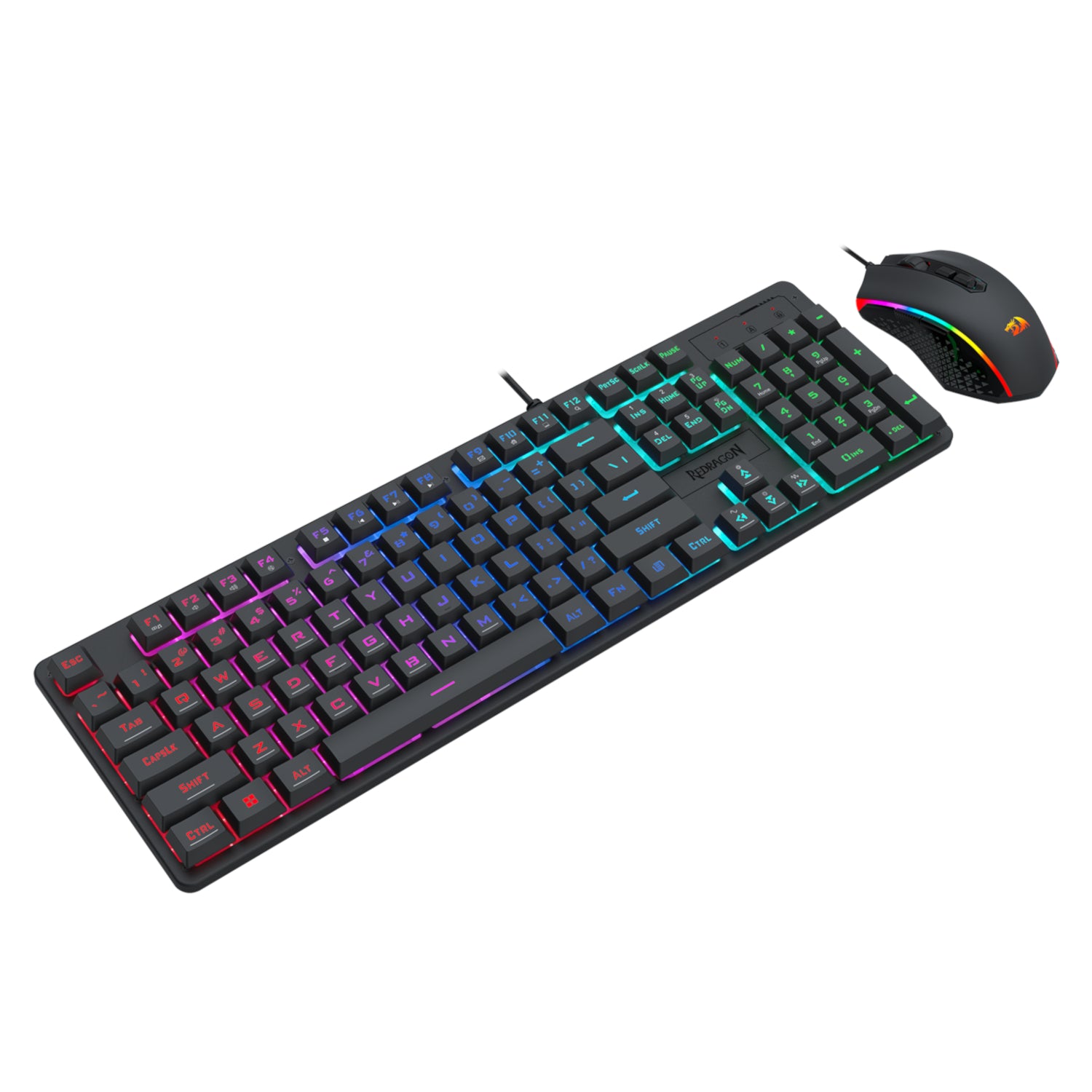 Redragon S107 RGB Gaming Essentials Wired Gaming Keyboard + Mouse Bundle - Stellar Technologies
