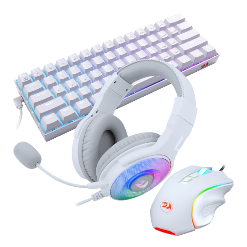 REDRAGON 3IN1 MS|HS|KB WIRED COMBO - WHITE - Stellar Technologies