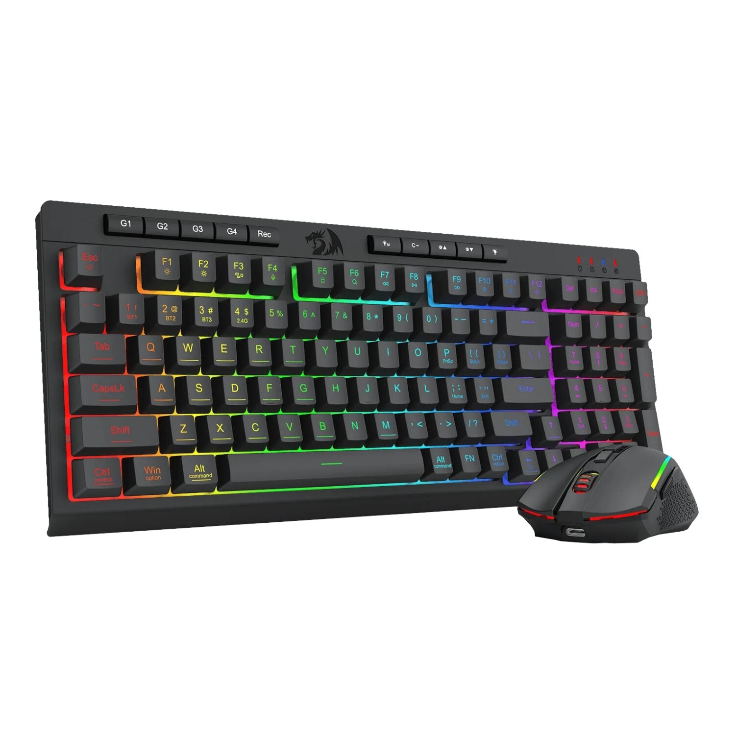 Redragon RYLO PRO S142 Tri-Mode RGB Gaming Keyboard and Mouse Combo - Stellar Technologies