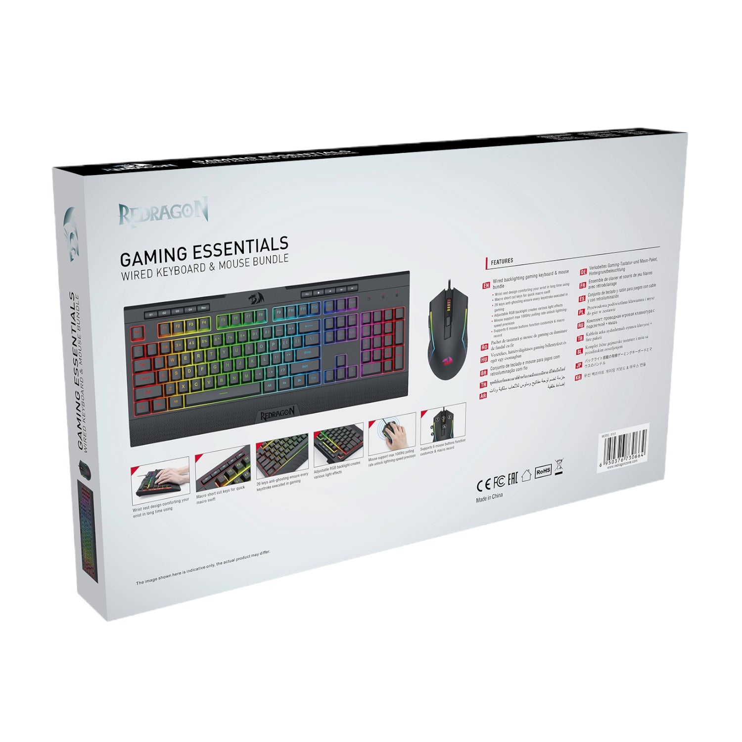 Redragon S151 Gaming Keyboard and Mouse Combo-Black - Stellar Technologies