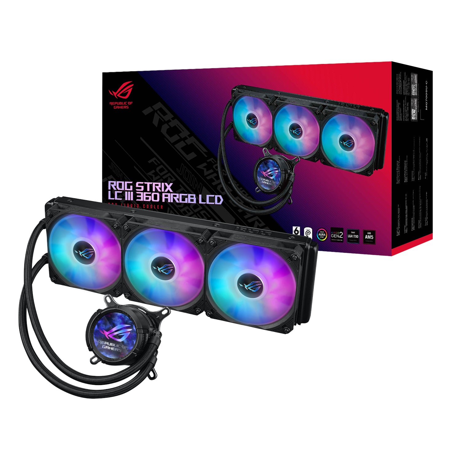 Asus ROG STRIX LC III 360 ARGB LCD All-in-one CPU Liquid Cooler - Black - Stellar Technologies