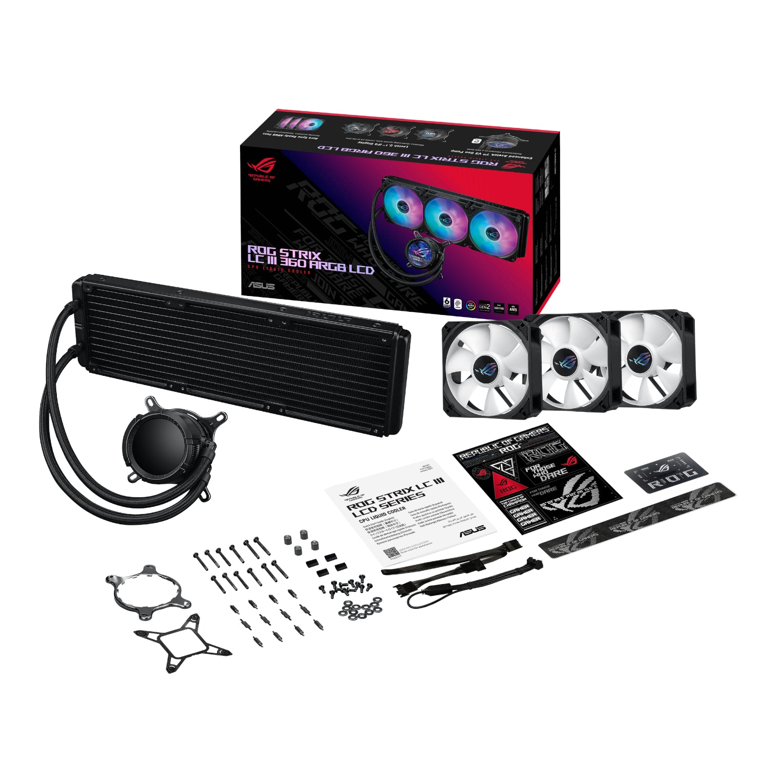 Asus ROG STRIX LC III 360 ARGB LCD All-in-one CPU Liquid Cooler - Black - Stellar Technologies