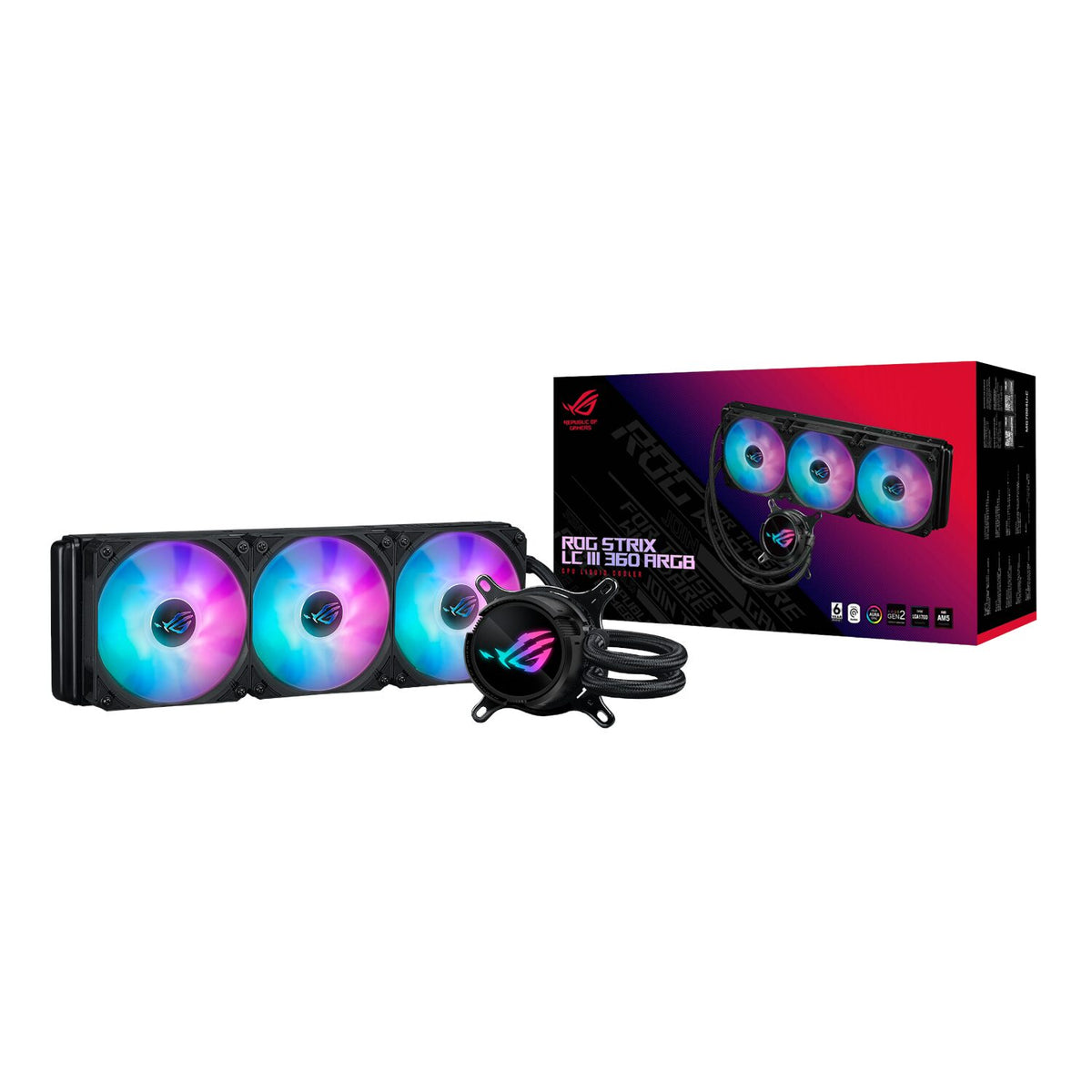 ASUS ROG Strix LC III 360 ARGB Liquid CPU Cooler - Black - Stellar Technologies