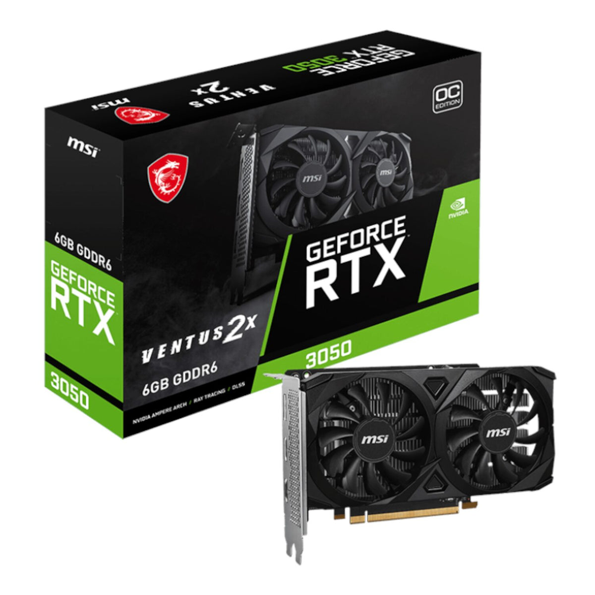 MSI GeForce RTX 3050 VENTUS 2X E 6GB OC Graphics Card - Stellar Technologies