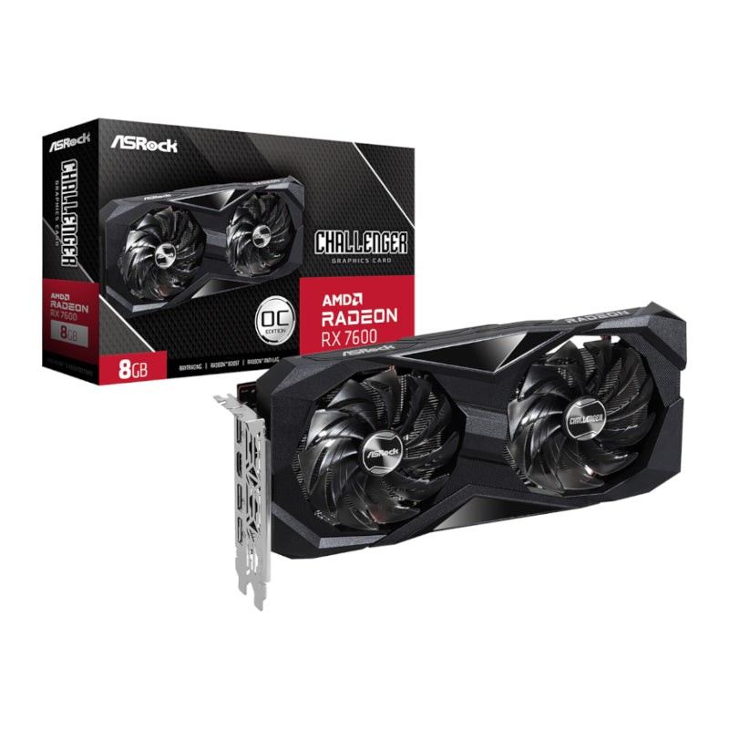 ASRock Radeon RX7600 Challenger 8G OC GDDR6 128-BIT Graphics Card - Stellar Technologies