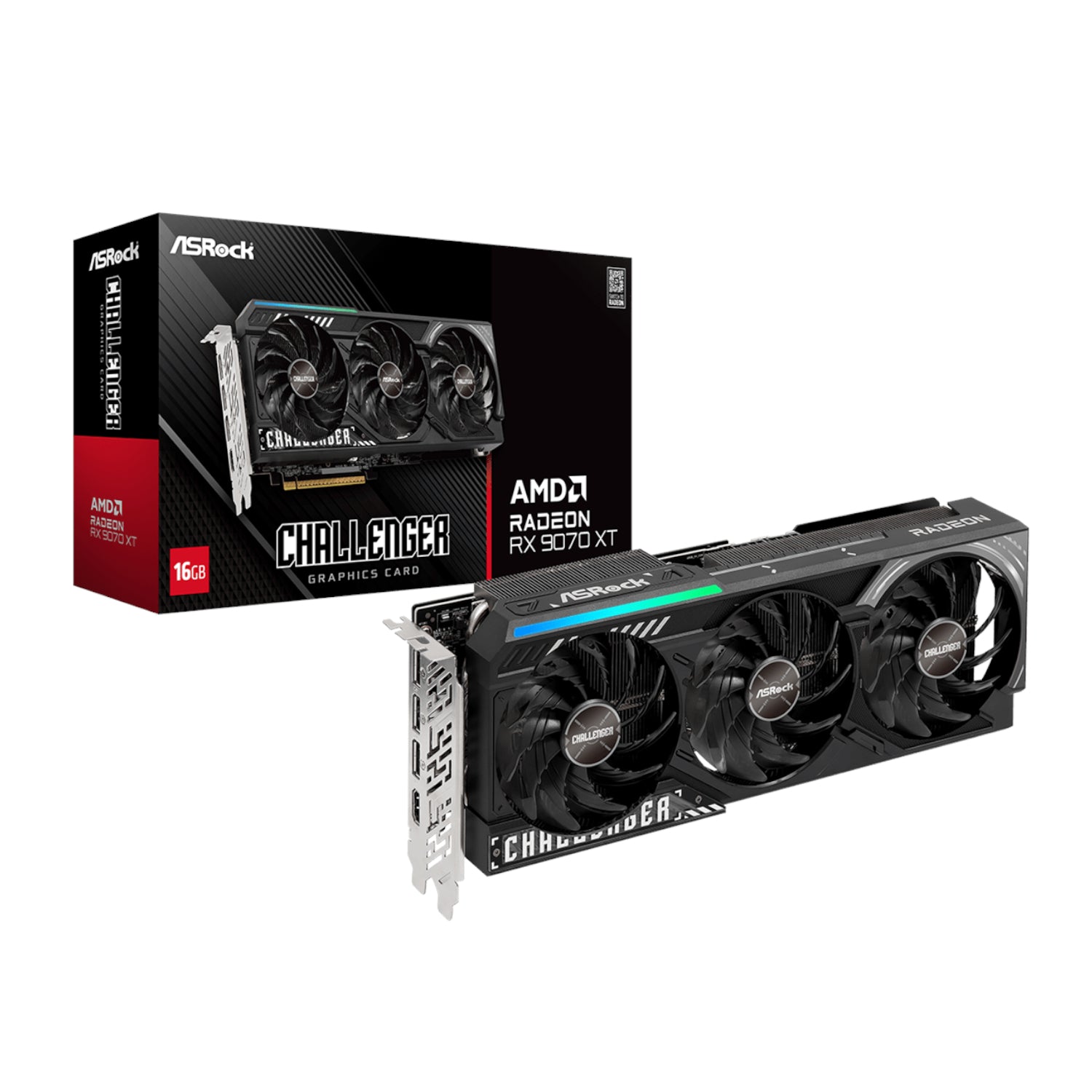 ASRock Radeon RX9070 XT Challenger 16G Graphics Card - Stellar Technologies
