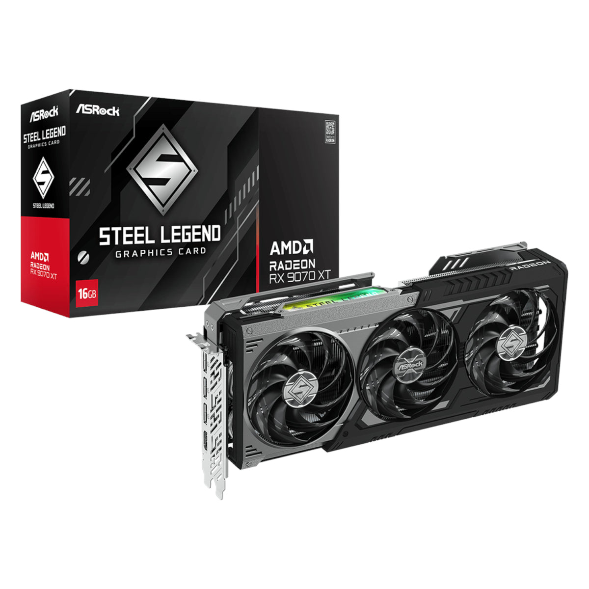 ASRock Radeon RX9070 XT Steel Legend Dark 16GB Graphics Card - Stellar Technologies