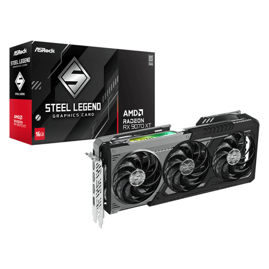 ASRock Radeon RX9070 XT Steel Legend Dark 16GB Graphics Card - Stellar Technologies