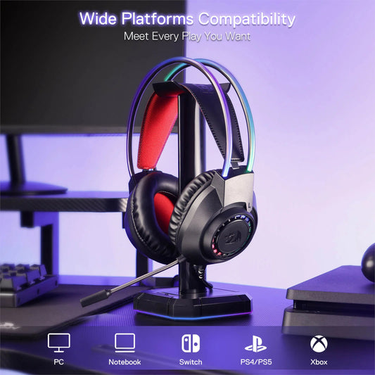 Redragon SCREAM Over-Ear RGB Gaming Headset - Black - Stellar Technologies