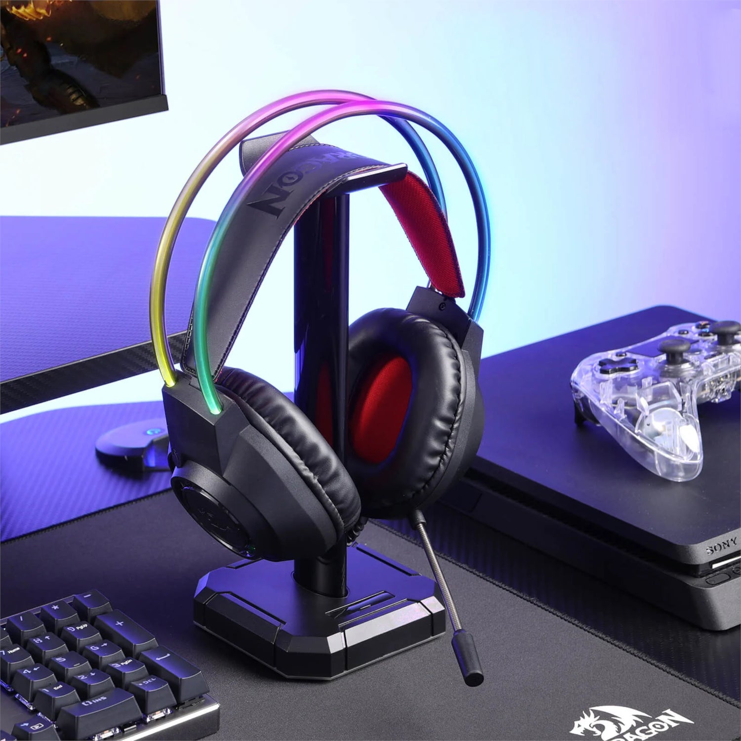 Redragon SCREAM Over-Ear RGB Gaming Headset - Black - Stellar Technologies