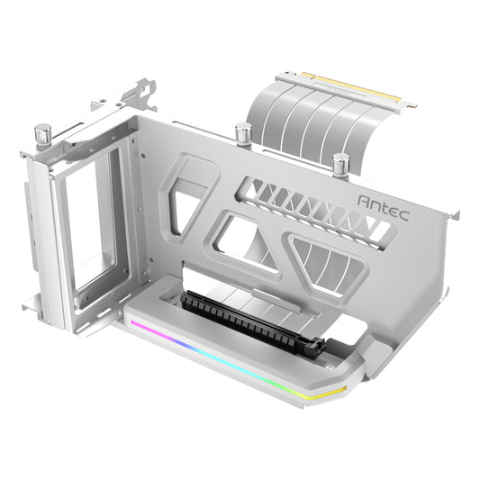 Antec SHIFT ARGB Vertical GPU Bracket with PCIe 4.0 Riser Cable - White - Stellar Technologies