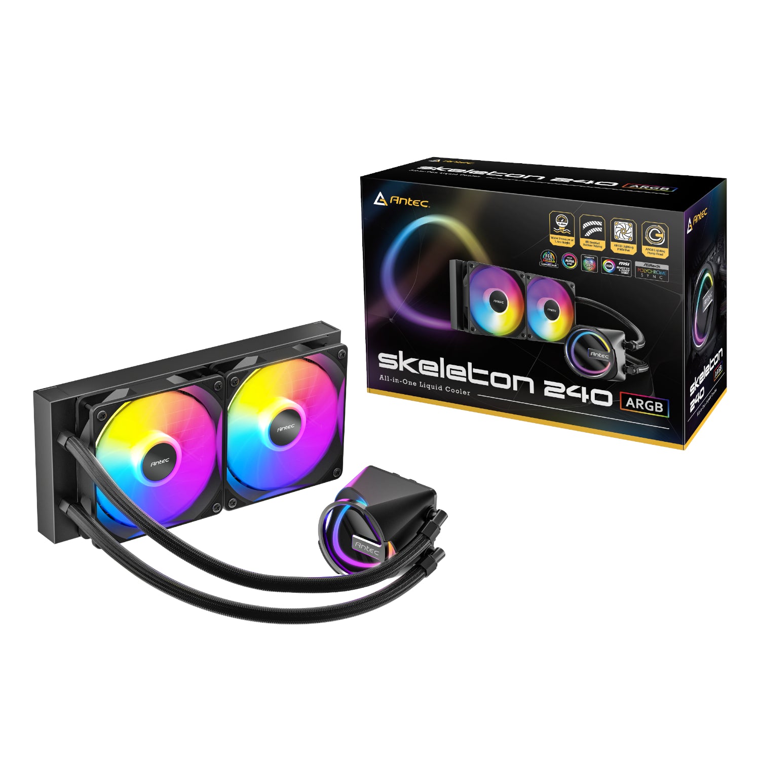 Antec Skeleton 240 ARGB CPU Liquid Cooler Black - Stellar Technologies