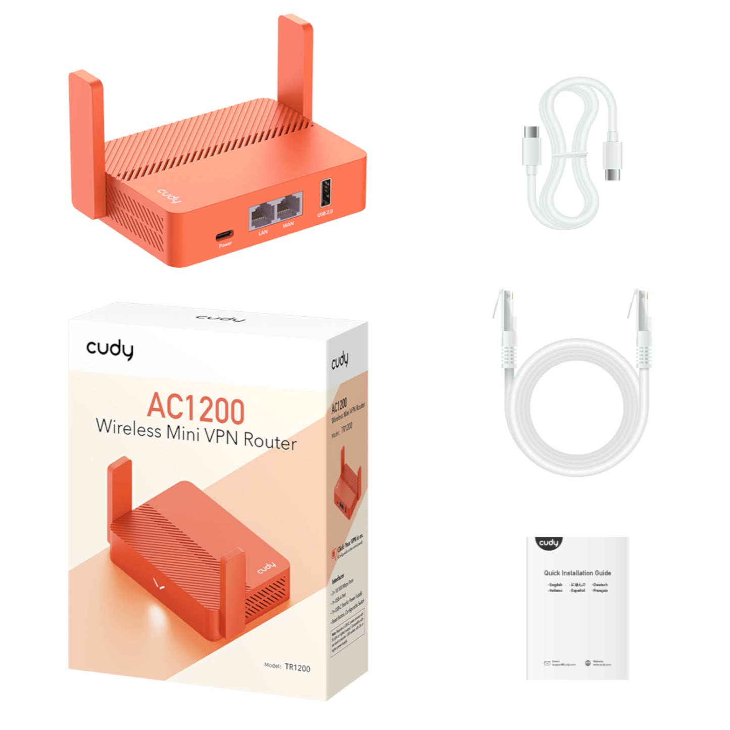Cudy AC1200 Wi-Fi Mini VPN Router - Orange - Stellar Technologies