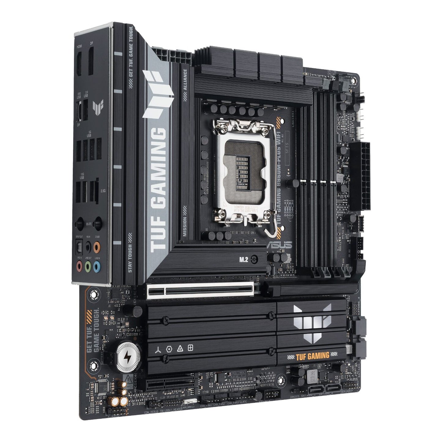 Asus TUF Gaming B860M-Plus Wi-Fi M-ATX Motherboard - Intel LGA1851, DDR5, PCIe 5.0. Wi-Fi 7 - Stellar Technologies